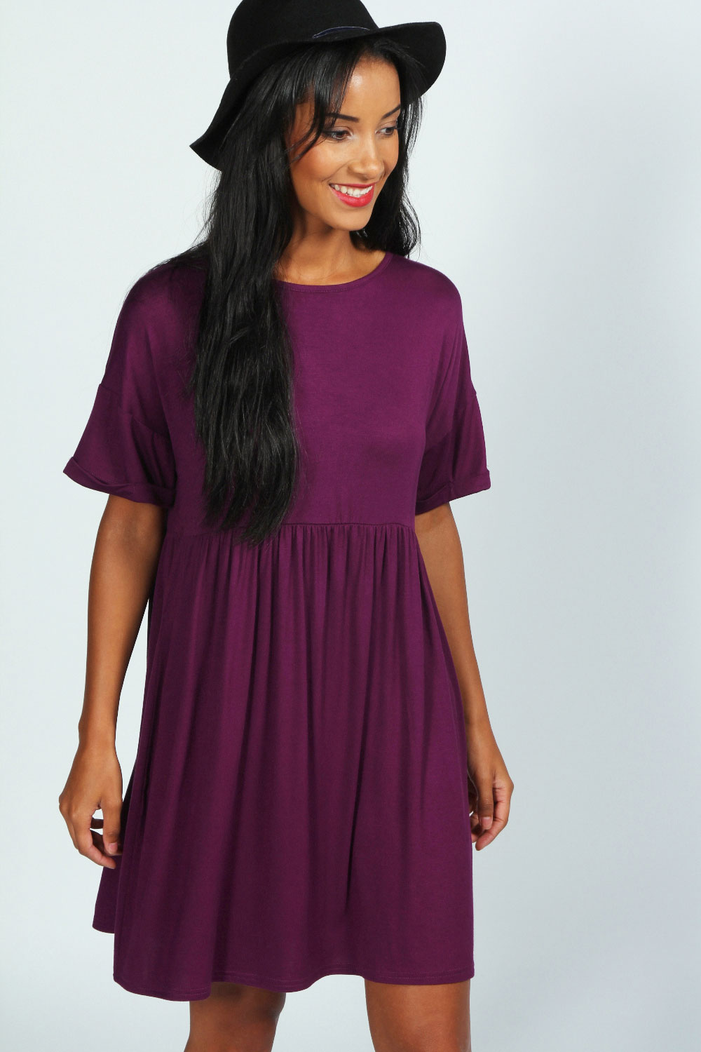 Boohoo Womens Ladies Ruby Oversized Short Sleeve Smock Dress | eBay