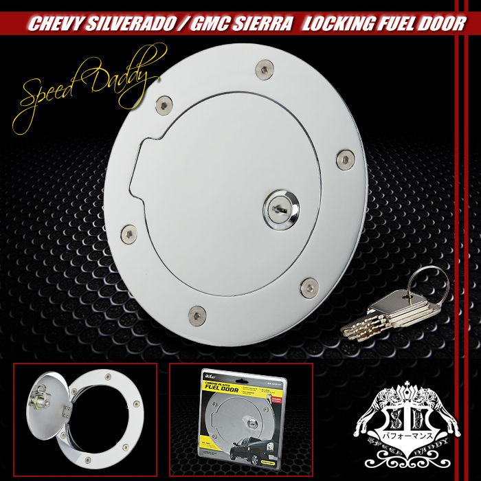CHROME BOLTON GAS FUEL TANK DOOR COVER CAP+LOCK+KEY 0711 CHEVY