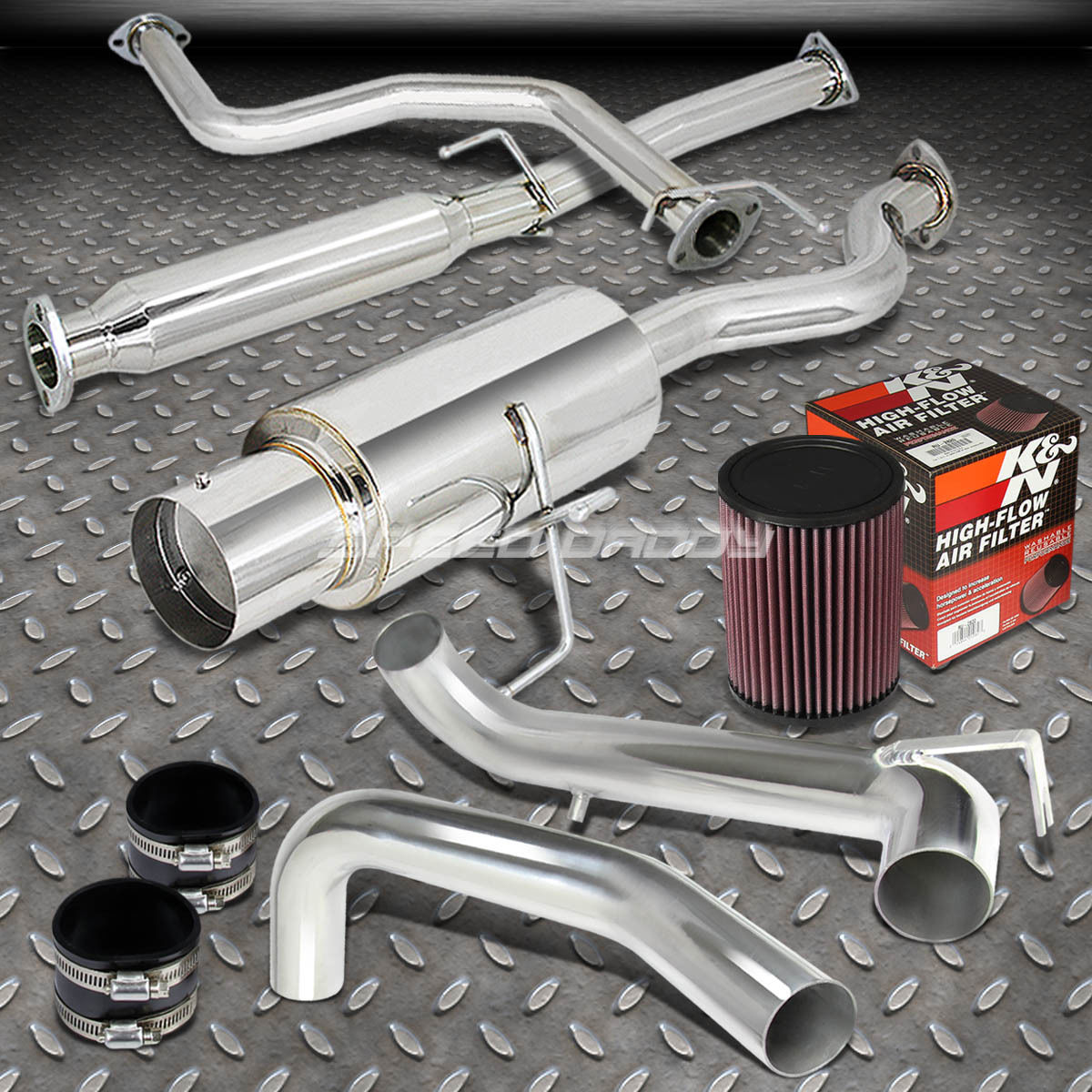 FOR CIVIC EK DX/CX HATCH CATBACK EXHAUST MUFFLER+COLD AIR INTAKE PIPE+K