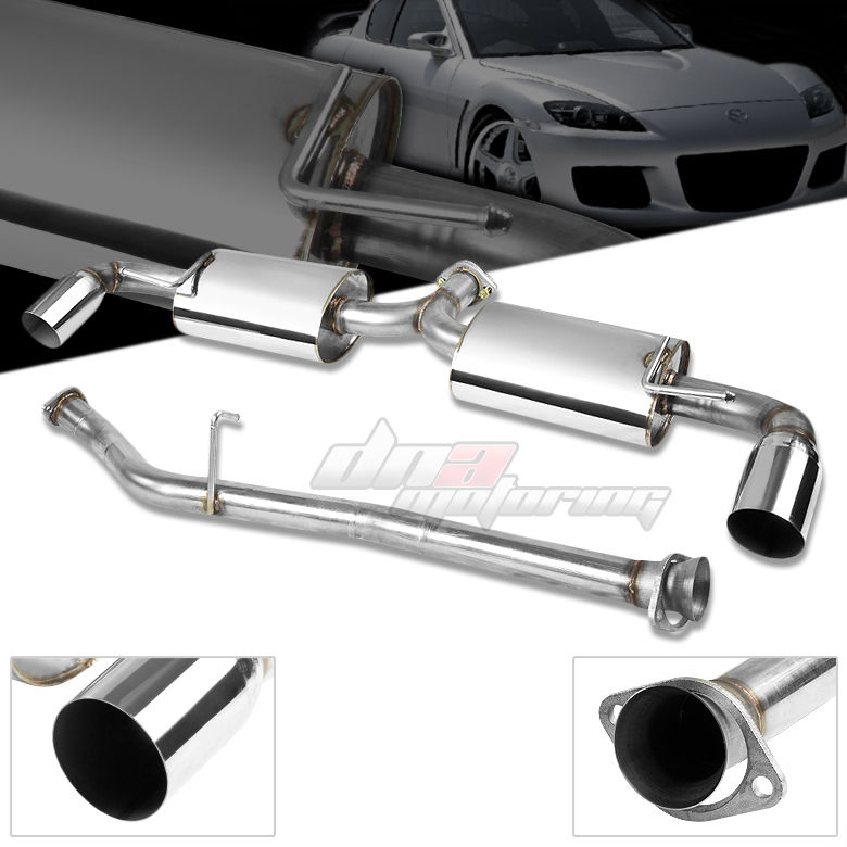 3.5"DUAL MUFFLER TIP STAINLESS STEEL EXHAUST CATBACK SYSTEM FOR 0411 MAZDA RX8 eBay