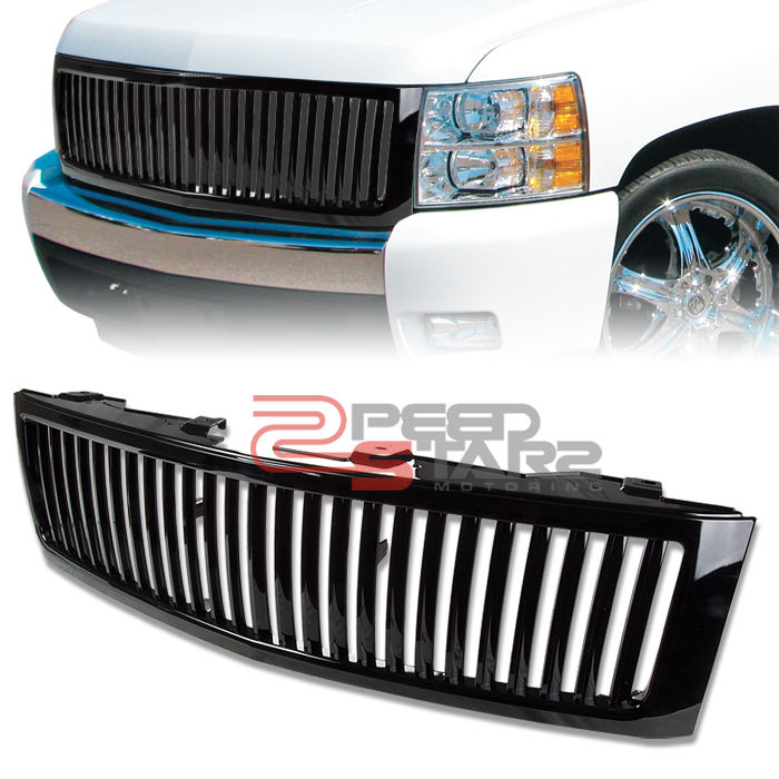 0713 CHEVY 1500 TRUCK BLACK PLASTIC FRONT HOOD BUMPER SPORT GRILL