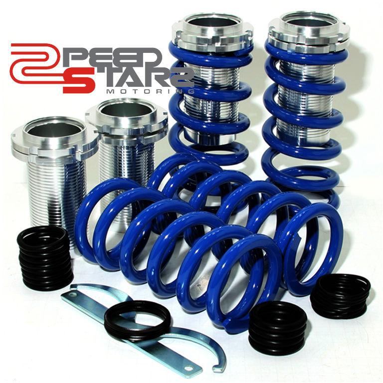 HONDA/ACURA 1"4" ADJUSTABLE ALUMINUM SLEEVES BLUE SUSPENSION COILOVER