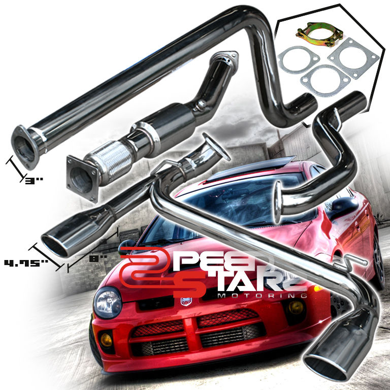 NEON SRT4 TURBO STAINLESS STEEL DUAL CATBACK MUFFLER 4.25" EXHAUST OVAL