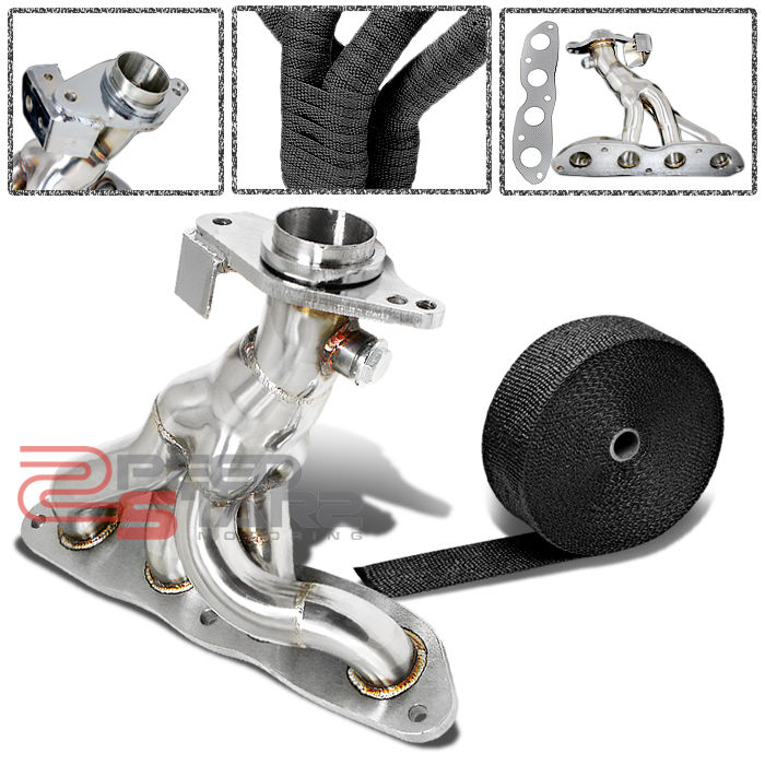 TOYOTA YARIS VVTI 1.5L STAINLESS STEEL EXHAUST CHROME HEADER+GASKET+ HEAT WRAP eBay