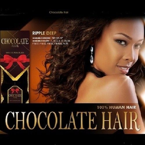 CHOCOLATE RIPPLE DEEP 100 HUMAN HAIR WAVY WEAVE EXTENSION EVER COLLECTION