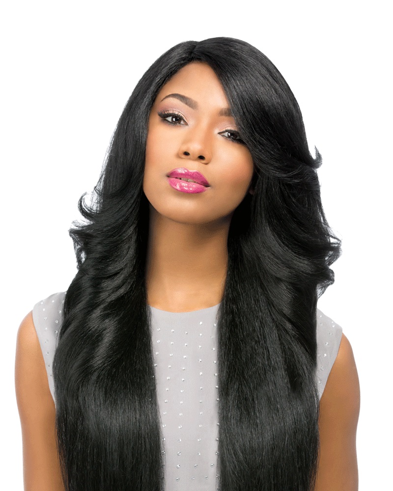 PERM WEDGE SENSATIONNEL SYNTHETIC EMPRESS CUSTOM LACE FRONT WIG LONG FLIP CURL