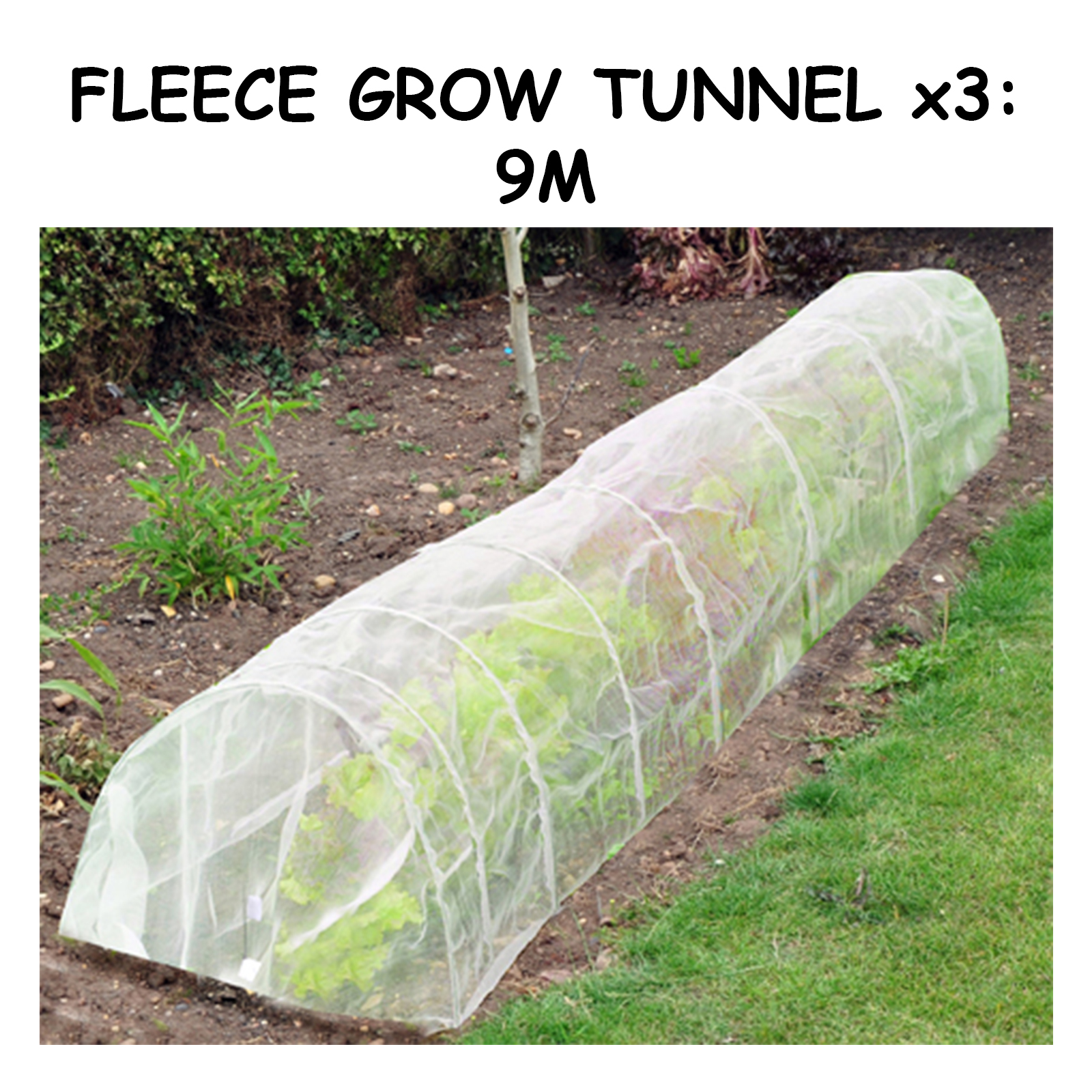Fleece grow tunnel cloche 3m propagator plant frost protection mini