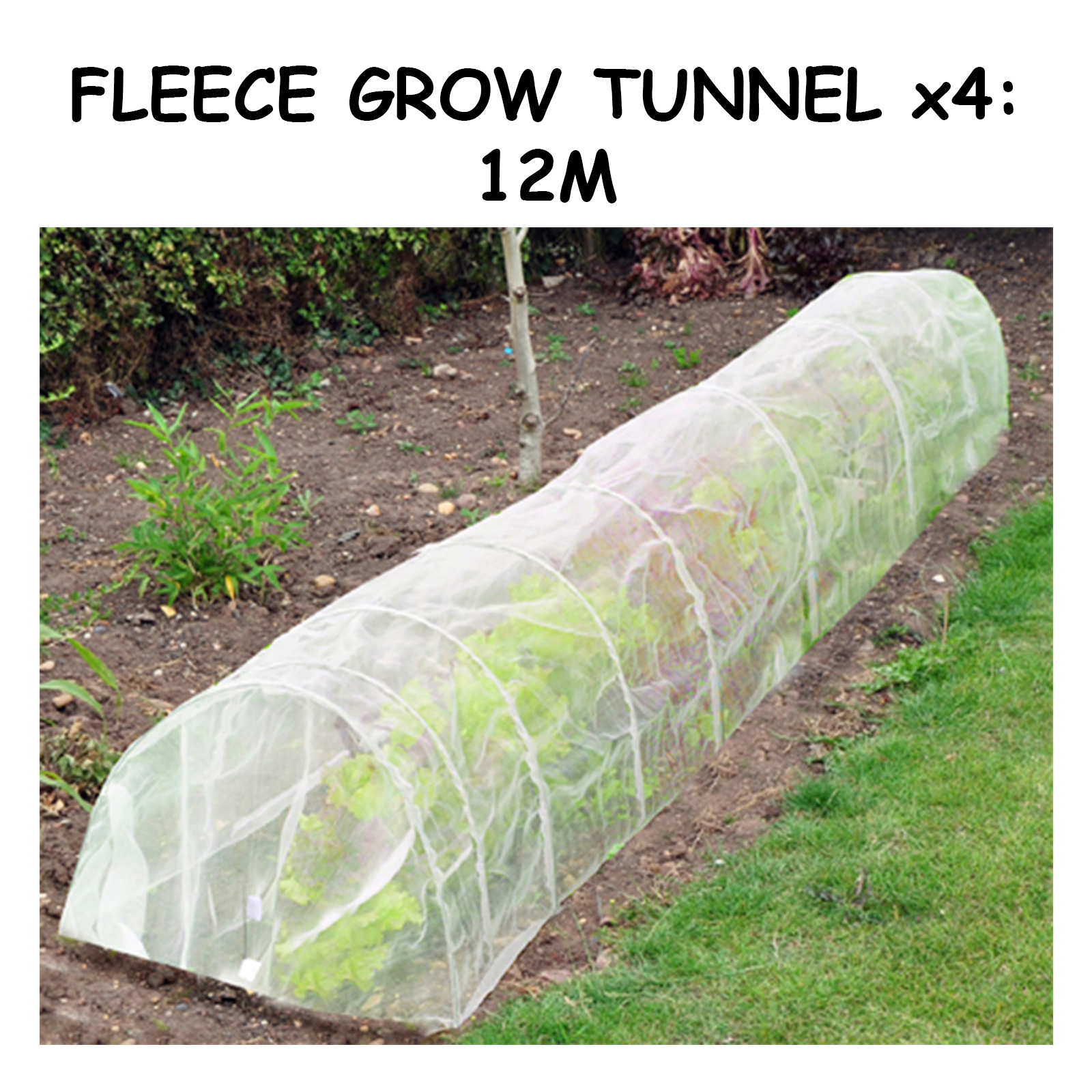 Fleece grow tunnel cloche 3m propagator plant frost protection mini