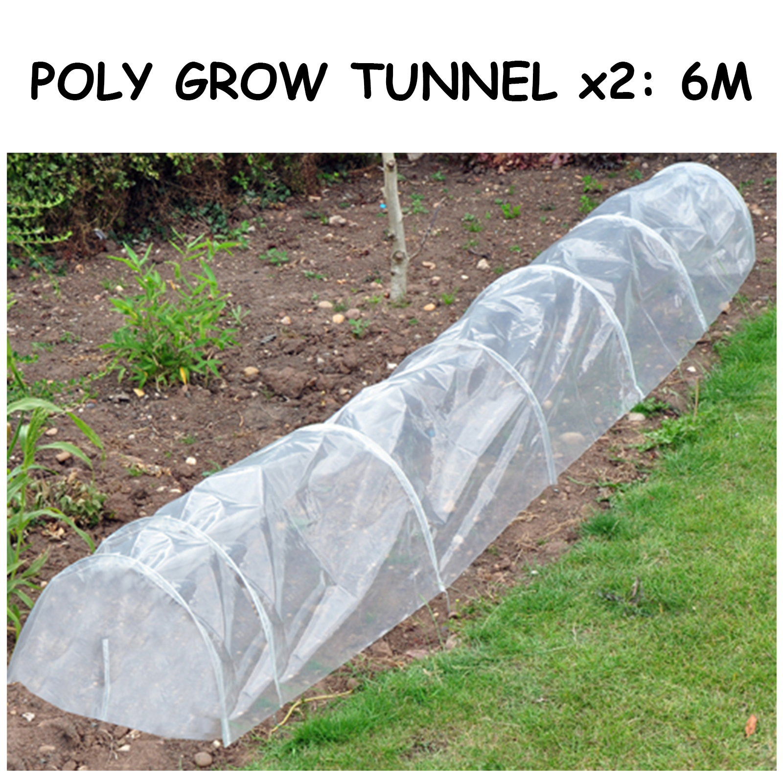 Poly grow tunnel cloche 3m propagator plant frost protection mini