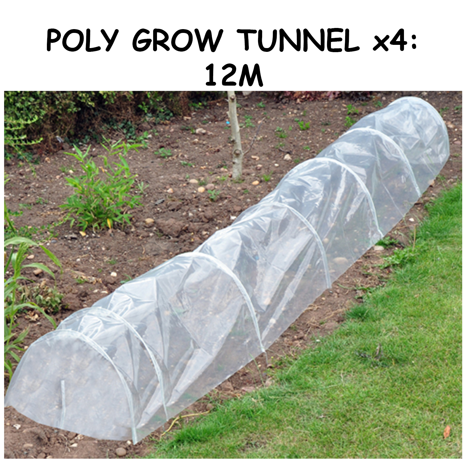 Poly grow tunnel cloche 3m propagator plant frost protection mini