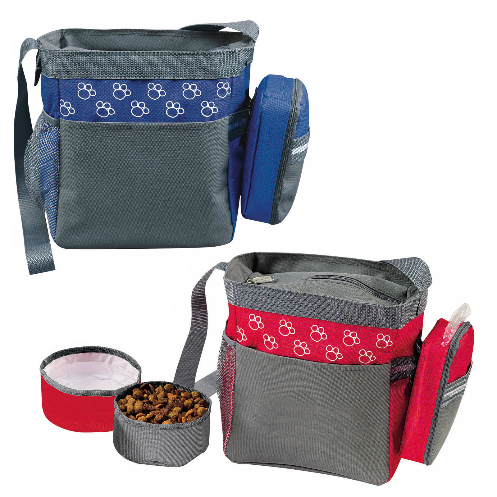 Dog Accessory Bag Food & Water Bowls Pet Camping Kit