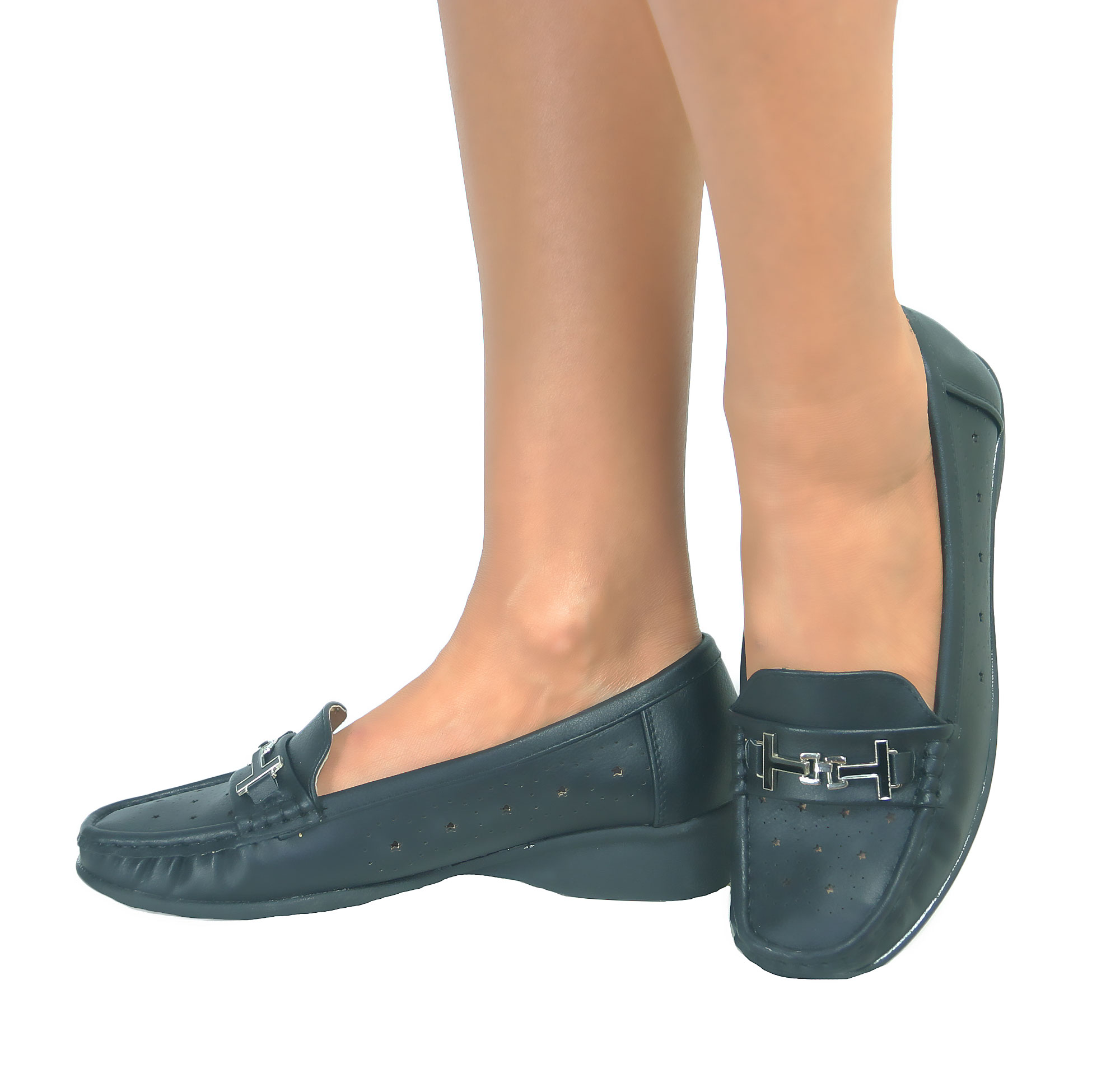 Ladies Casual Slip On Comfort Court Shoes Mid Low Wedge Heel Wide Fit