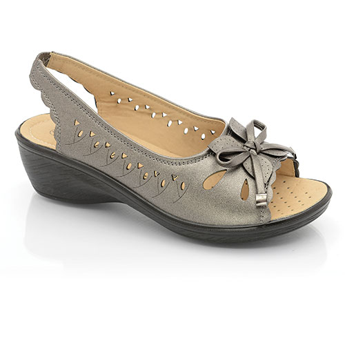 Ladies Low Wedge Heel Peep Toe Wide Fit Comfy Casual Slingback Sandals Size 3-8 | eBay