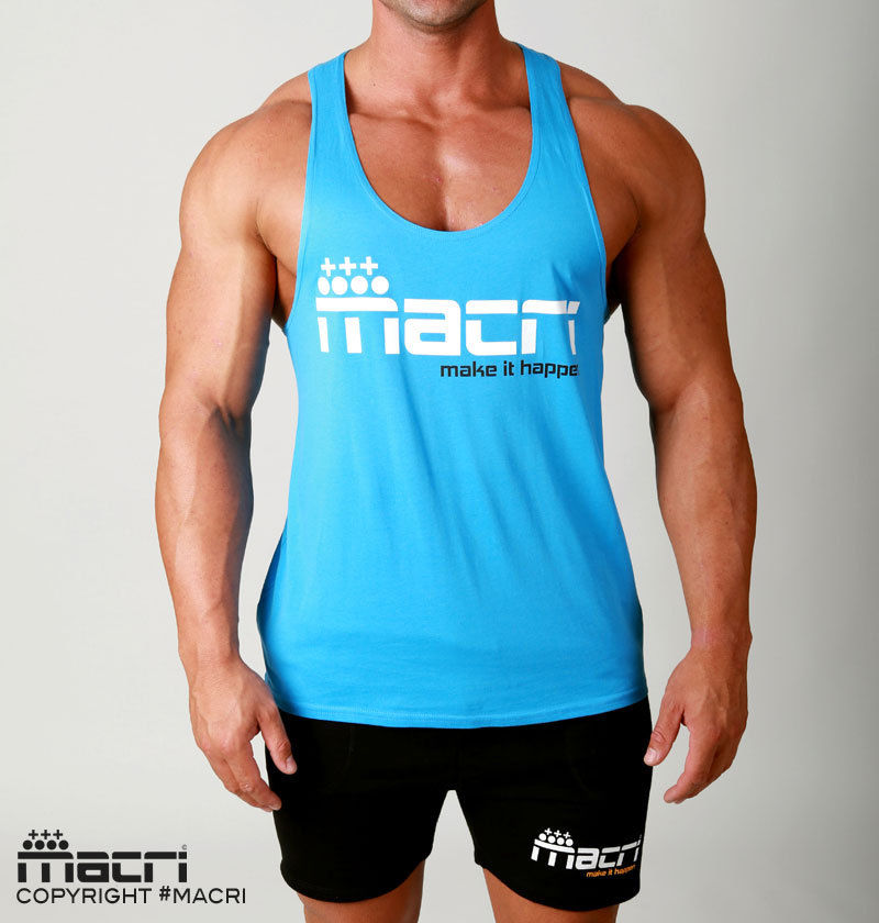 Mens MAKE IT HAPPEN Gym Singlets Stringer Racerback Tank