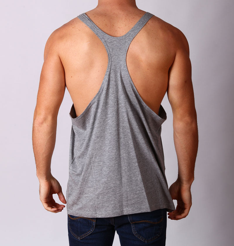 Mens NEW YBACK LOOSE fit Gym Training Singlet Weight Bodybuilding