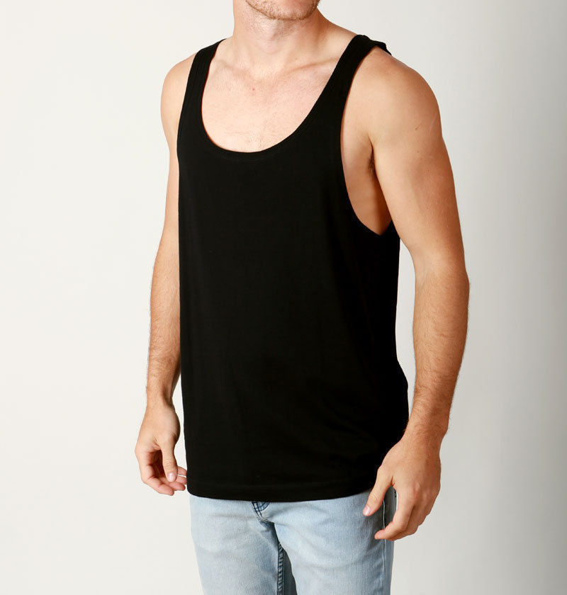 Mens Premium Singlets Loose Fit Tanks Casual Plain Blank BodyBuilding