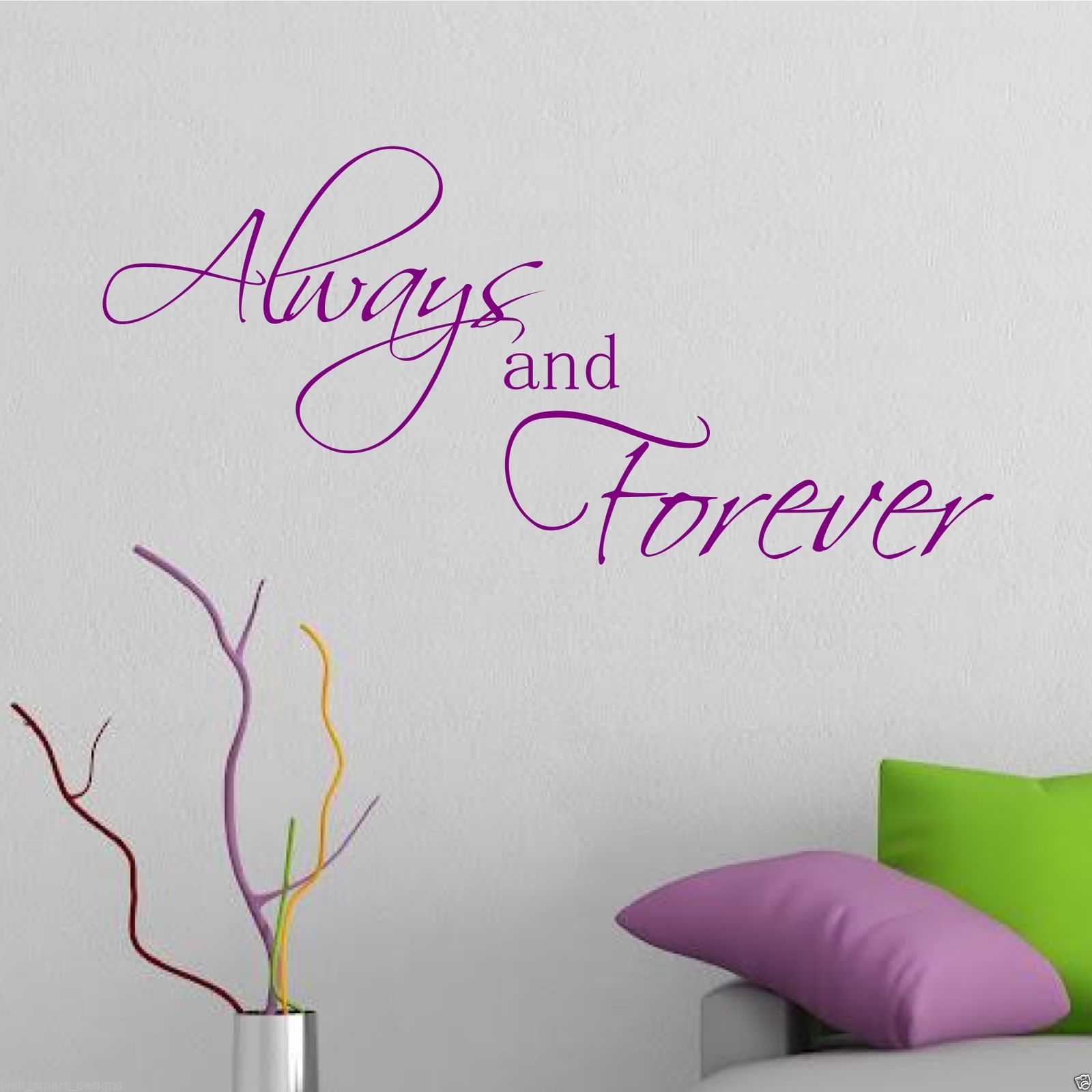 Always forever wall art sticker quote room decal mural stencil ... Stencil muro adesivi