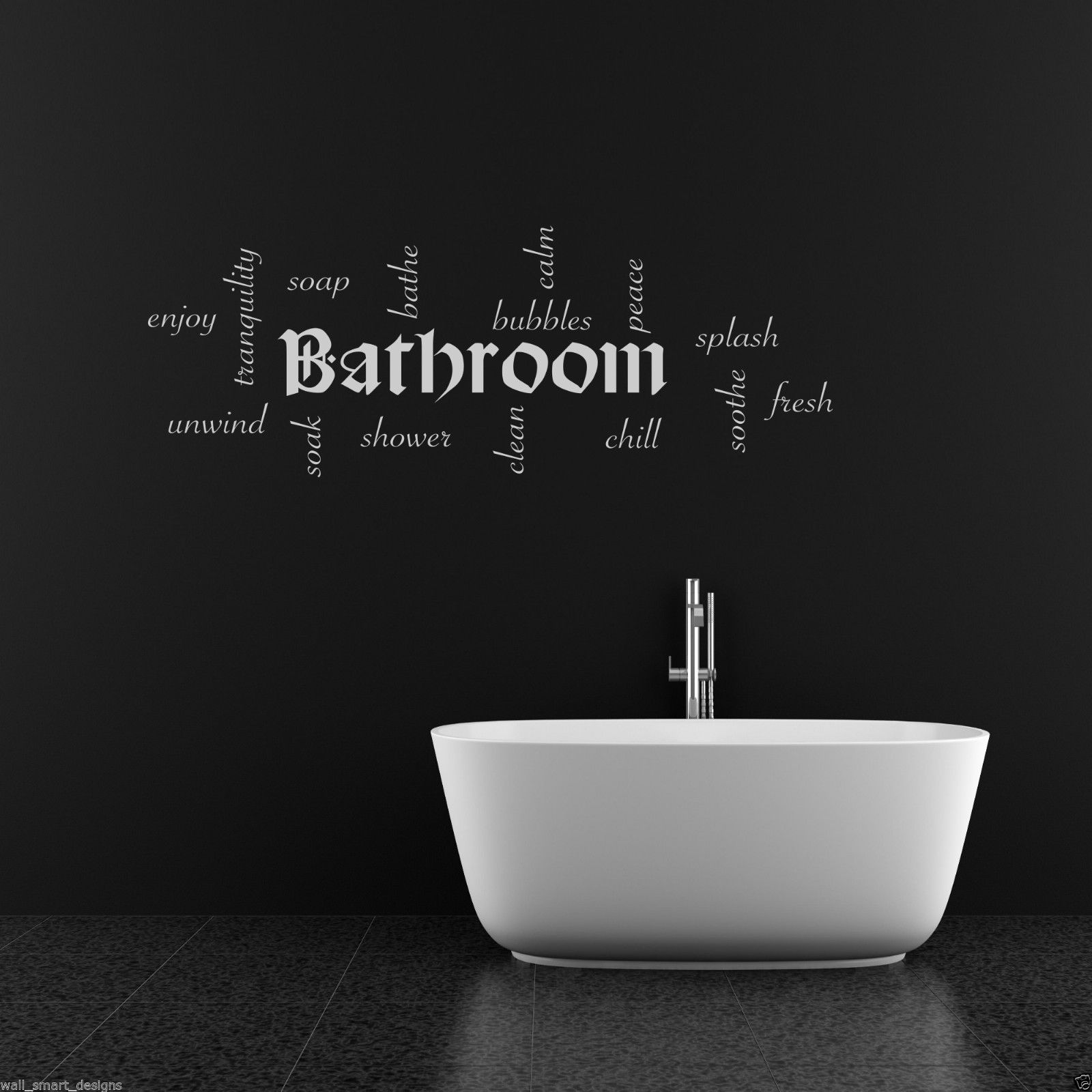 Bathroom Relax Unwind Refresh Wall Art Sticker Lounge Quote Decal Mural