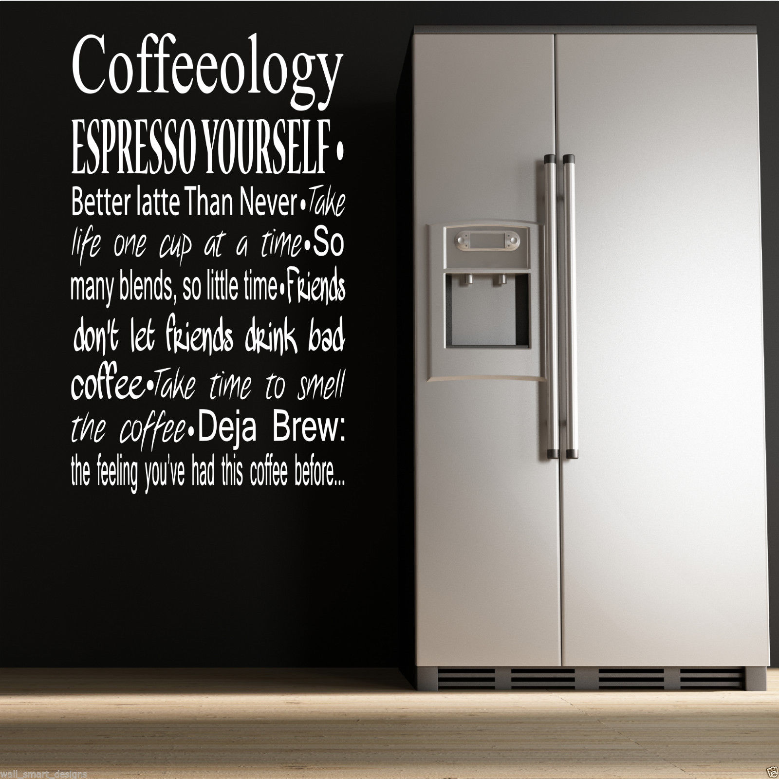 COFFEE COFFEEOLOGY KITCHEN Wall Art Sticker Quote Decal Mural Stencil