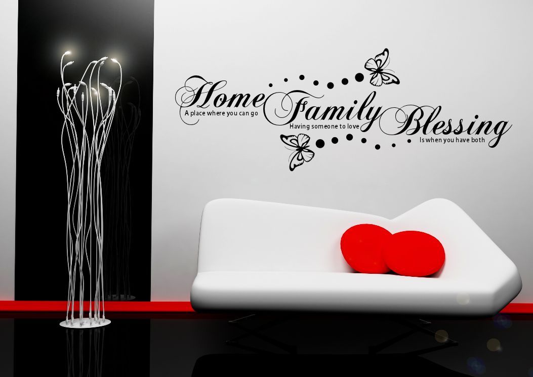 FAMILLE LOVE COEUR Citation Autocollant Mural Art Home decal WallArt famille Gym