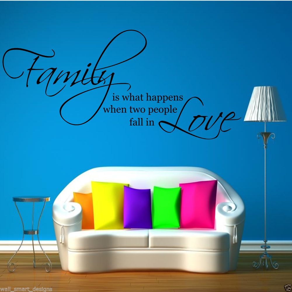 Family Love Wall Art Sticker Quote Living Room Decal Mural Stencil