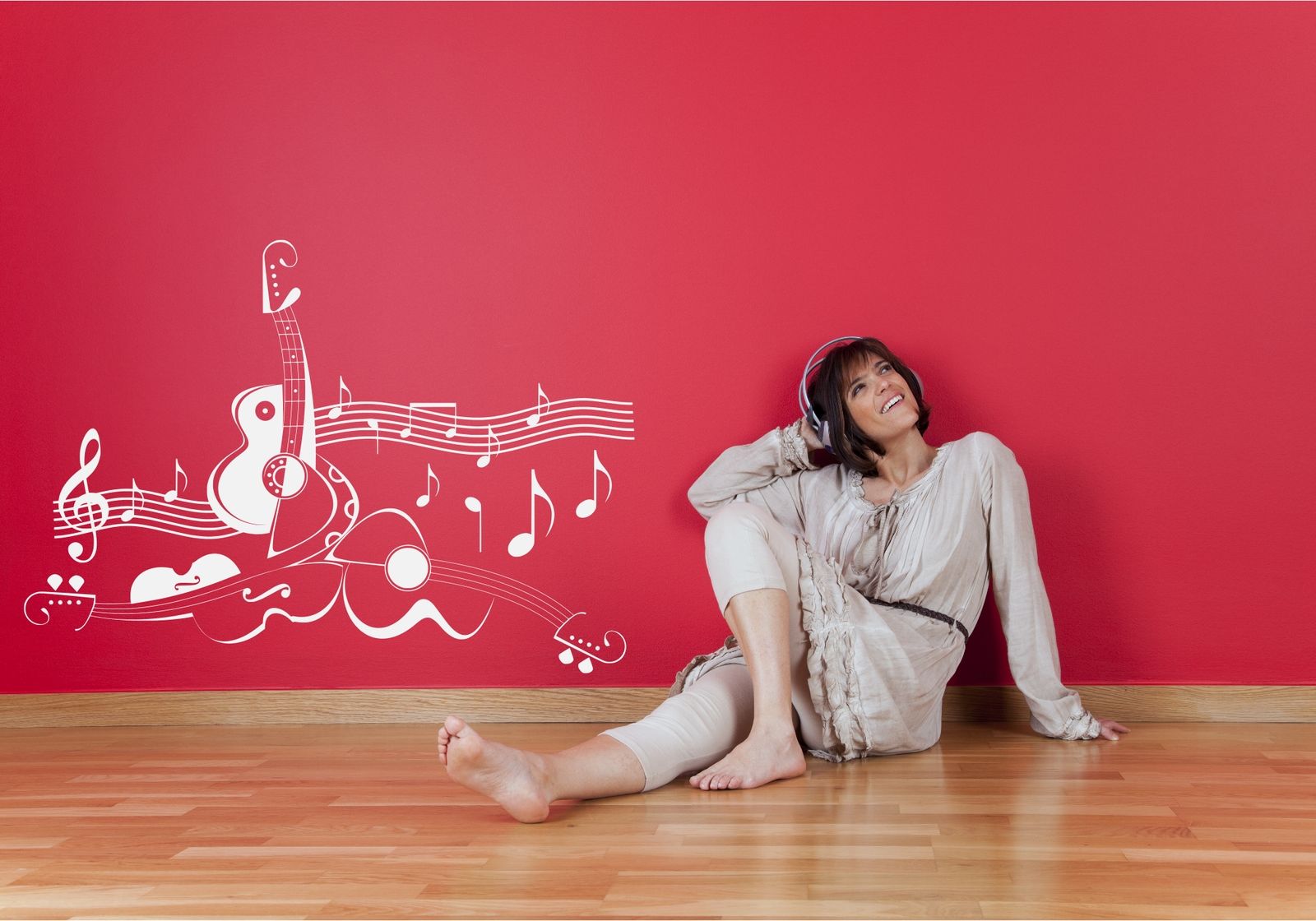 Guitar music note symbol violin wall art sticker decal mural ... Stencil muro adesivi