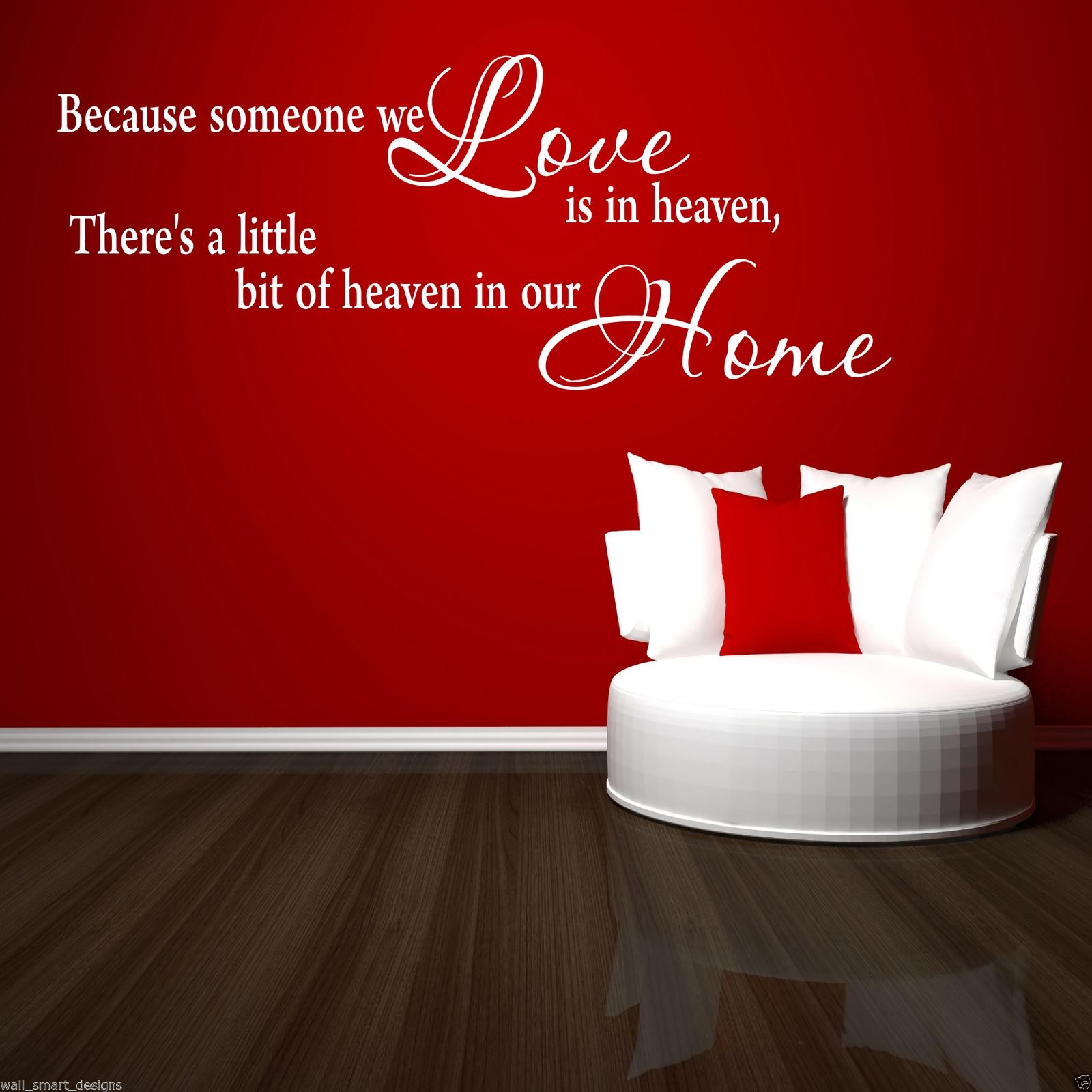 HEAVEN HOME Wall Art Sticker Hall Lounge Quote Decal Mural Stencil
