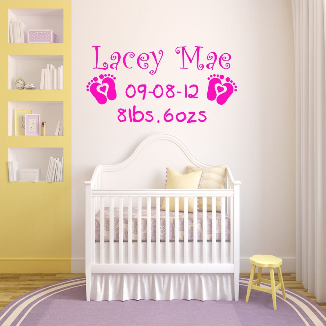 PERSONALISED NURSERY BABY BOY GIRL WALL ART WALL STICKER DECAL VINYL
