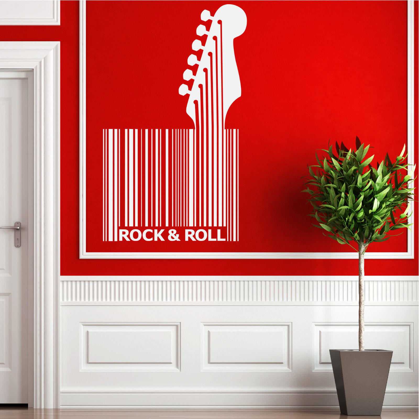 Rock N Roll Wall Art Sticker Quote Barcode Modern Abstract Decal Mural