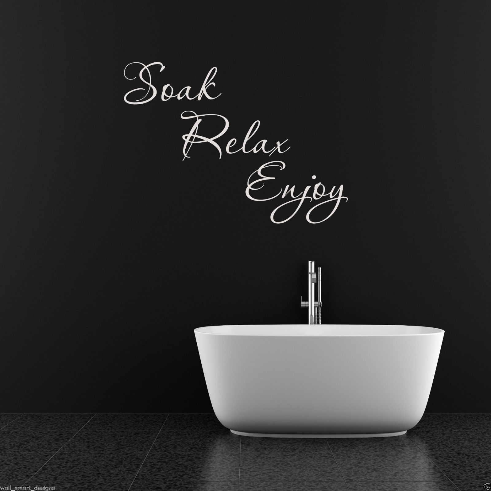 SOAK RELAX ENJOY Bathroom Wall Art Sticker Quote Decal Mural Transfer