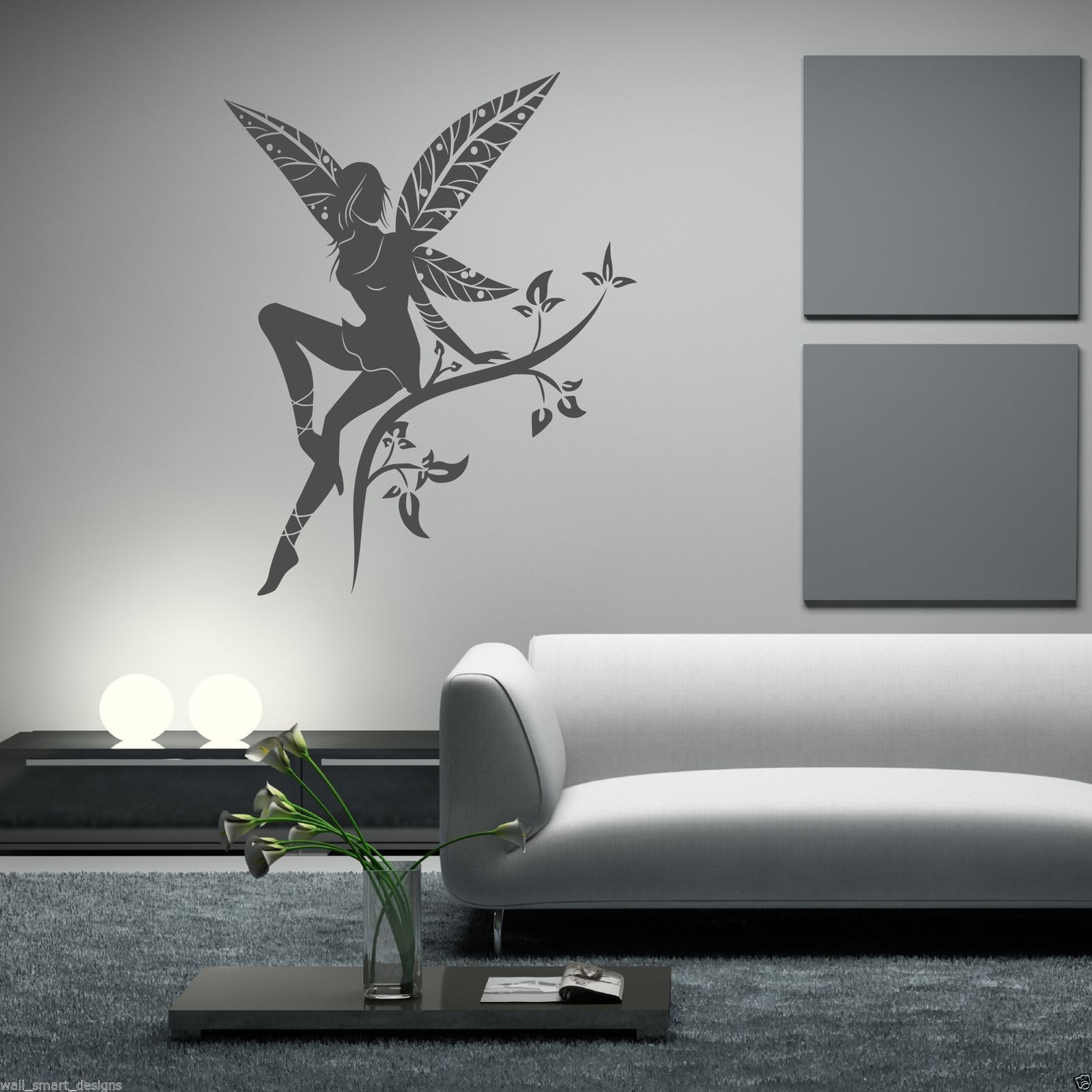 WILD FLOWER FAIRY PLANT TREE WINGS WALL STICKERS DECALS MURALS