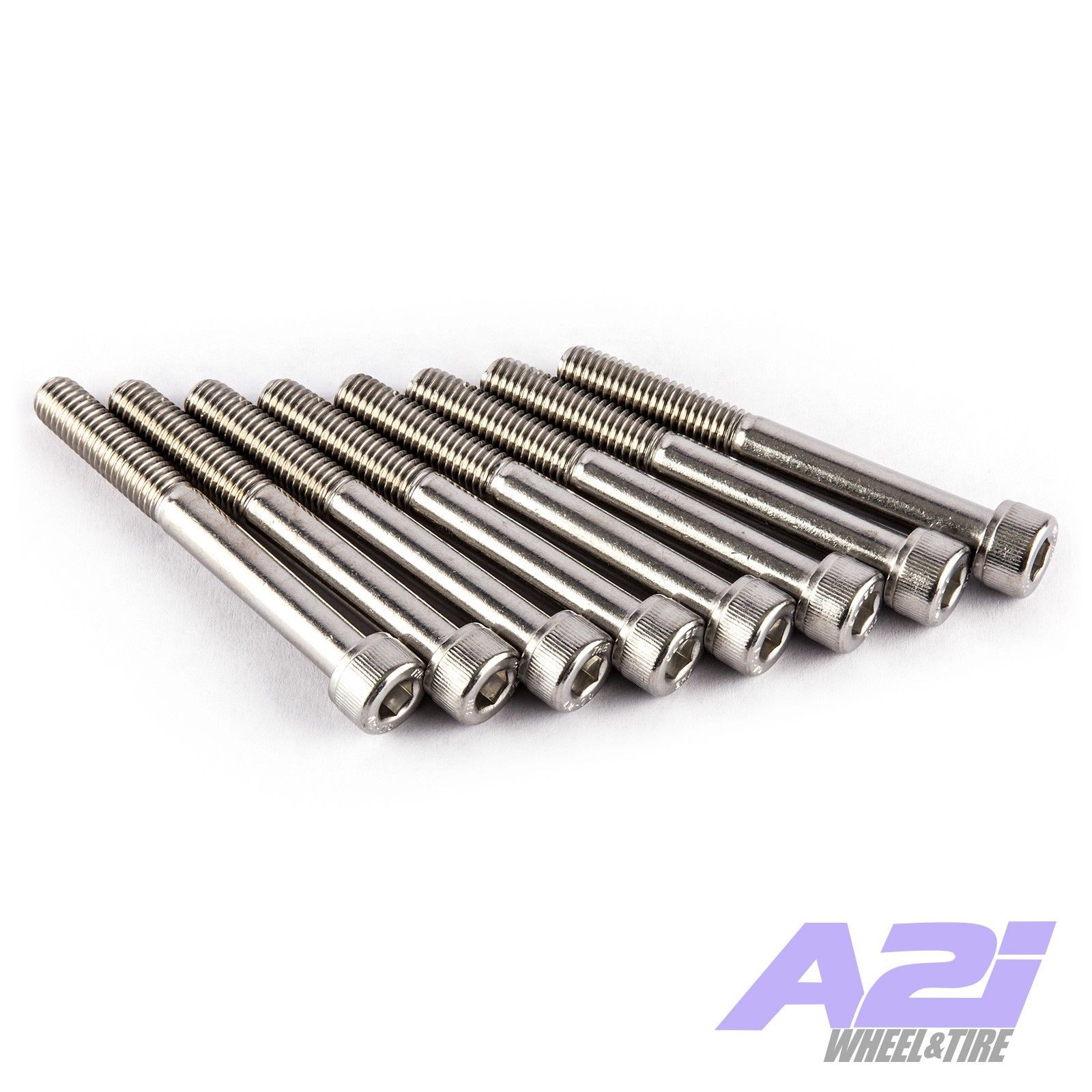 Set 8 Vision Warrior Wheel Center Cap Screws Stainless Steel 5 Lug Tall