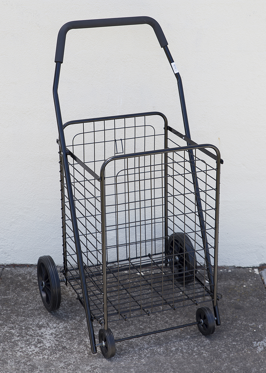 Collapsible Shopping Trolley Large Steel Basket Folding Shopping