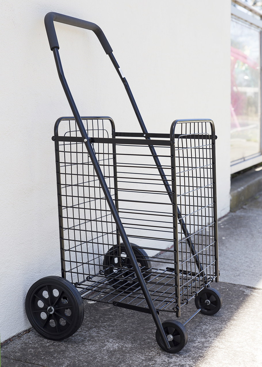 Collapsible Shopping Trolley Large Steel Basket Folding Shopping