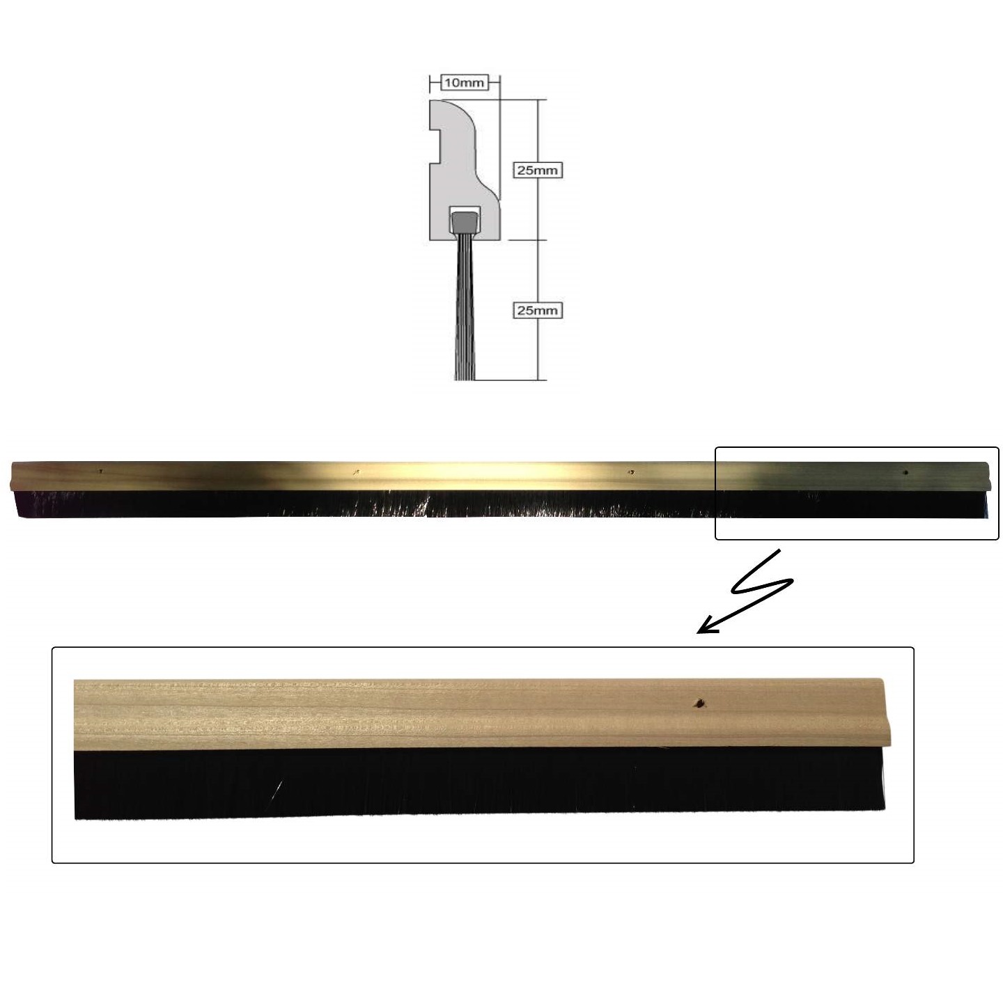 Stormguard Door Brush Draught Excluder Screwfix Seal 914mm/36