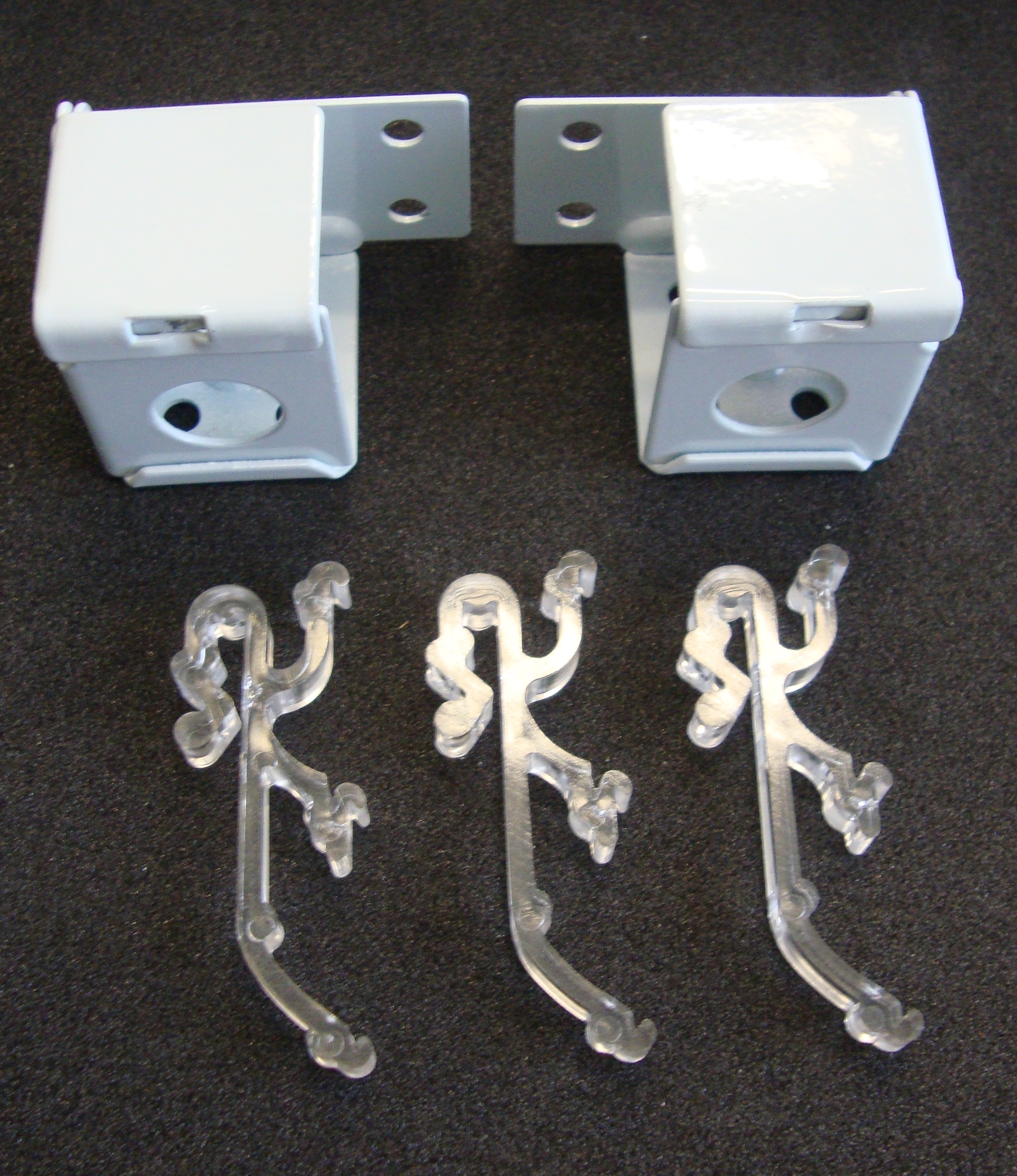 2 Qty 1" Mini Blind Mounting Kits Metal Brackets Double Valance Clips