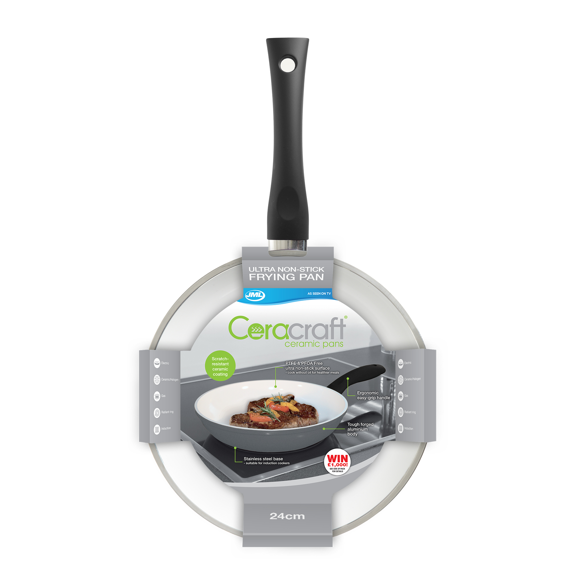 JML Ceracraft NonStick Ceramic ScratchResistant Frying Pan eBay