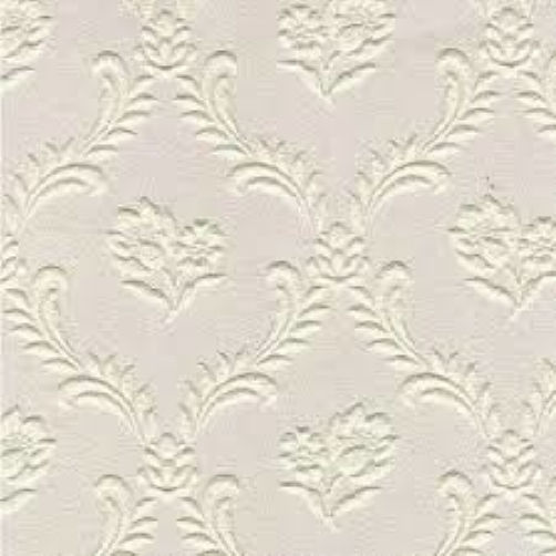 17017 Super Fresco White Textured Floral Trellis Damask Paintable