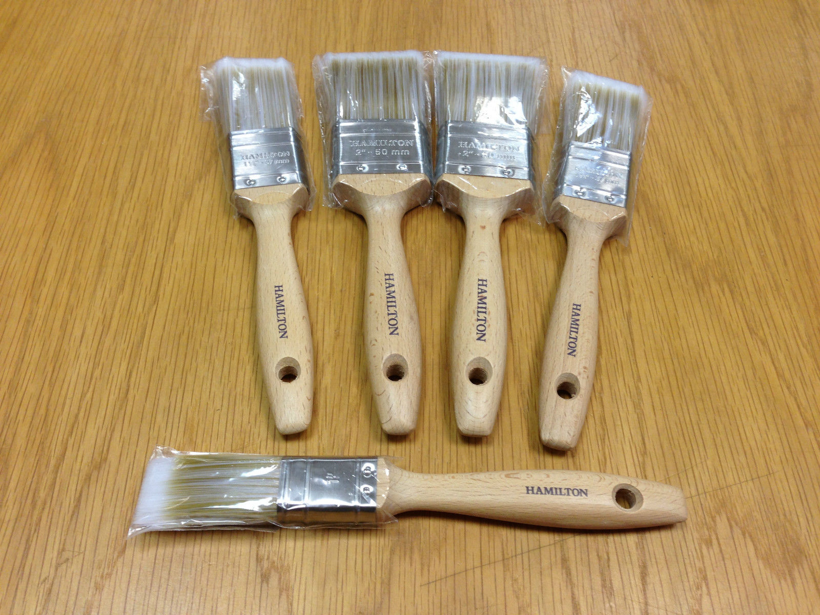 Hamilton Prestige Pure Synthetic 5 Piece Paint Brush Set 1x1",2x1.5",2x2" eBay