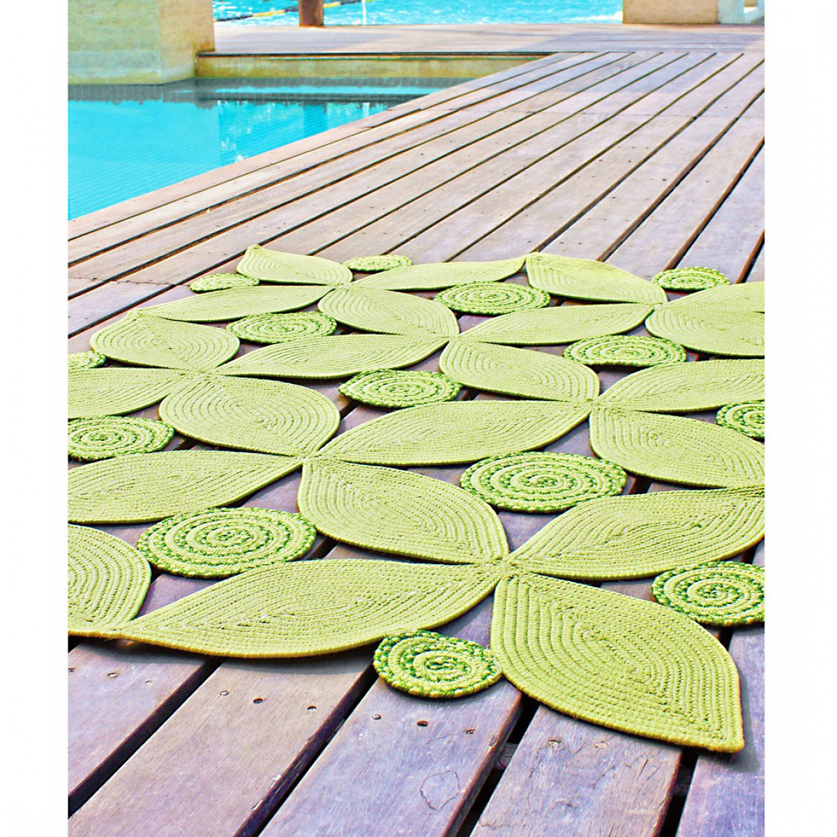 Tropical Leaf Rectangle Indoor Outdoor Braided Rug Meadow eBay