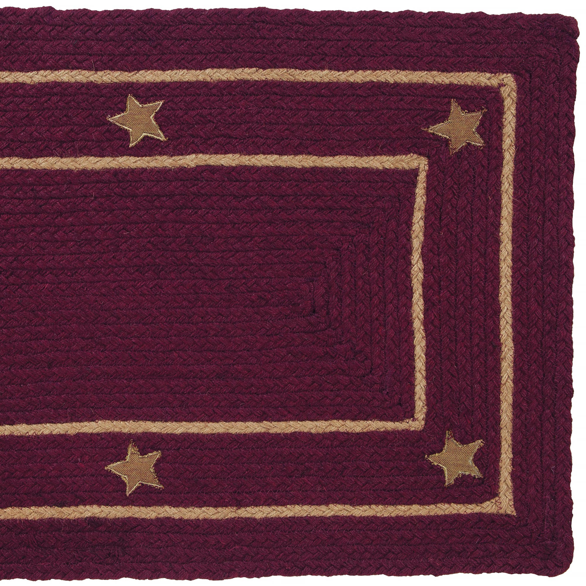 Braided Rug Burlap Star Jute Country Primitive IHF eBay