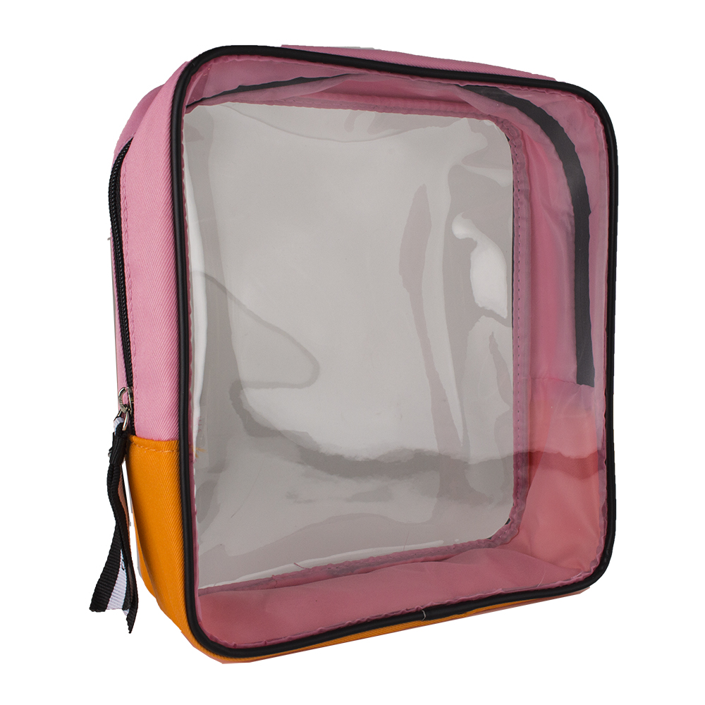 Clinique Orange & Pink with Clear Plastic Rectangular Cosmetic Makeup Travel Bag eBay