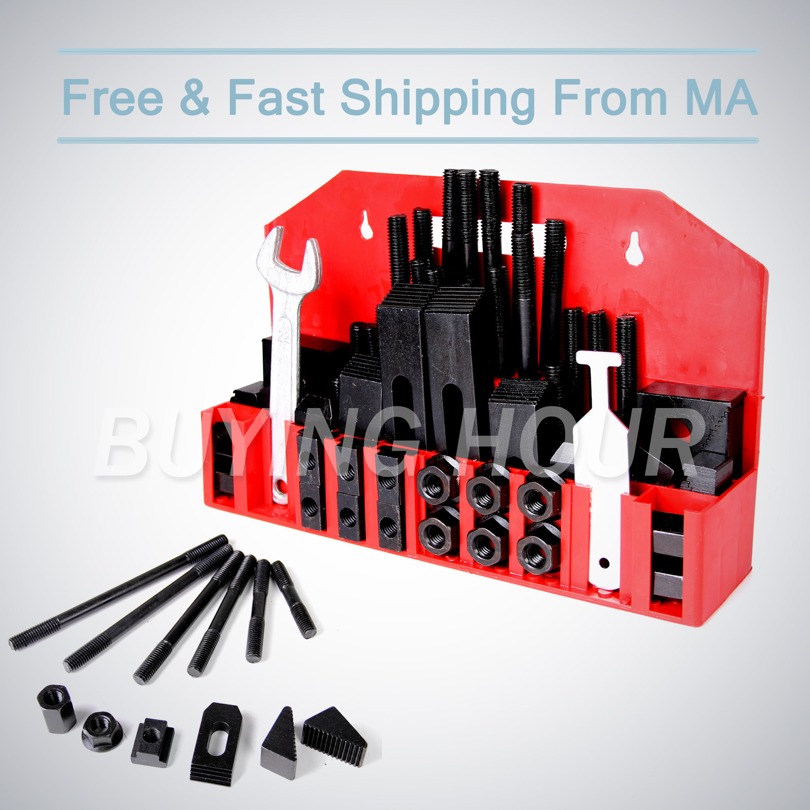 Bridgeport Mill 58Pc Deluxe Steel Clamping Kit 5/8" TSlot 1/2"13 Stud