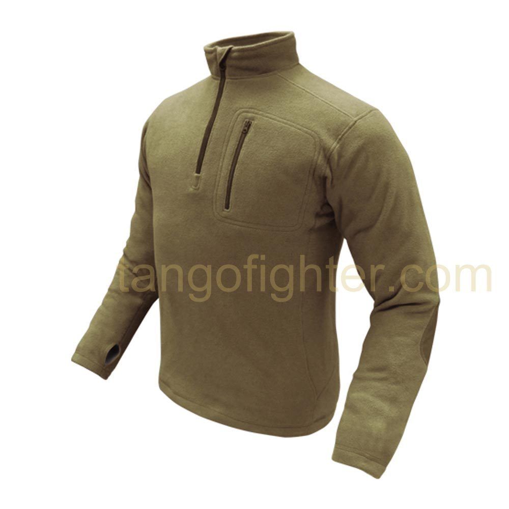 CONDOR #607 Micro Fleece Pullover 1/4 Zip Chest Pocket Thumb Hole Slim Fit TAN | eBay