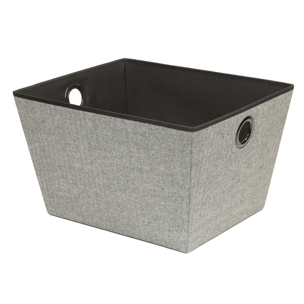 Large Multipurpose Storage Bin, Arrow Weave Canvas, With Eyelet