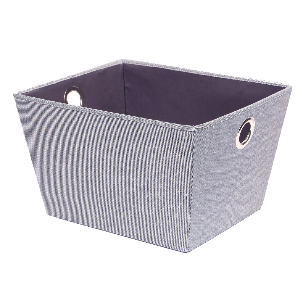 Large Multipurpose Storage Bin, Arrow Weave Canvas, With Eyelet