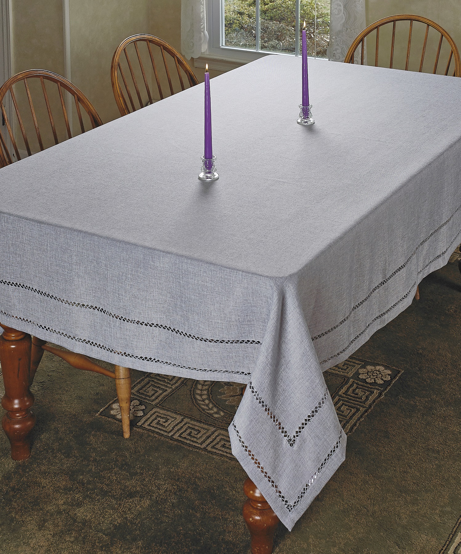 Hem Stitch Embroidered Vintage Design Tablecloths