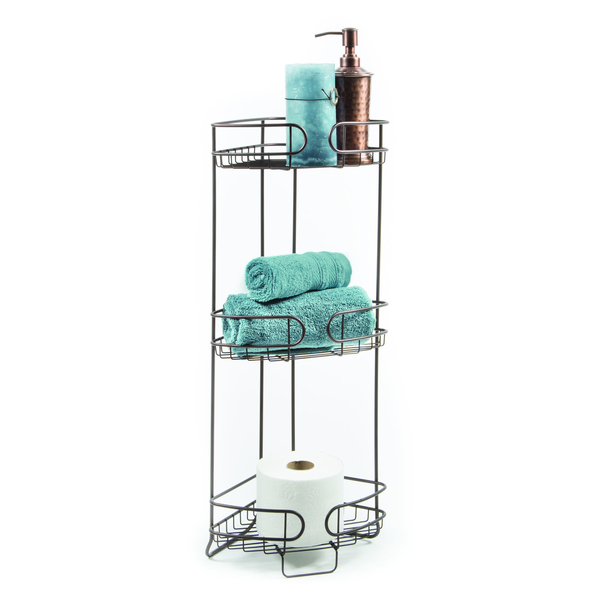Bathroom Accessories Stand Open Wire Design With Three Big Shelves 26