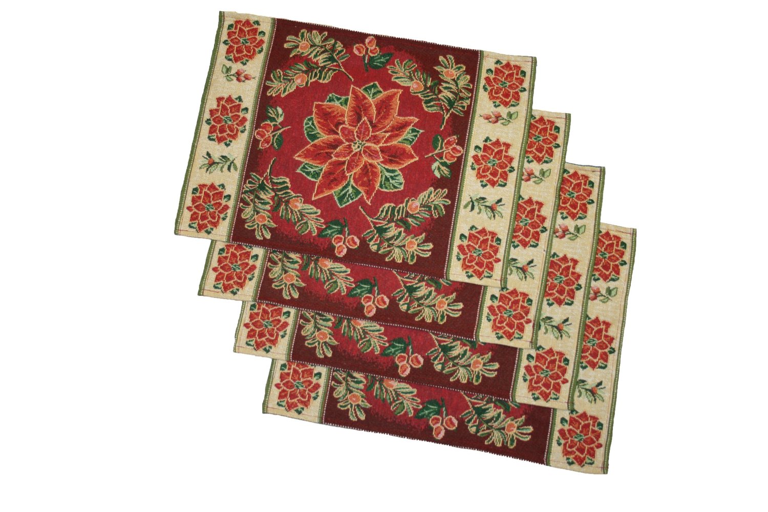 Christmas Holiday Tapestry Placemats Set of 4