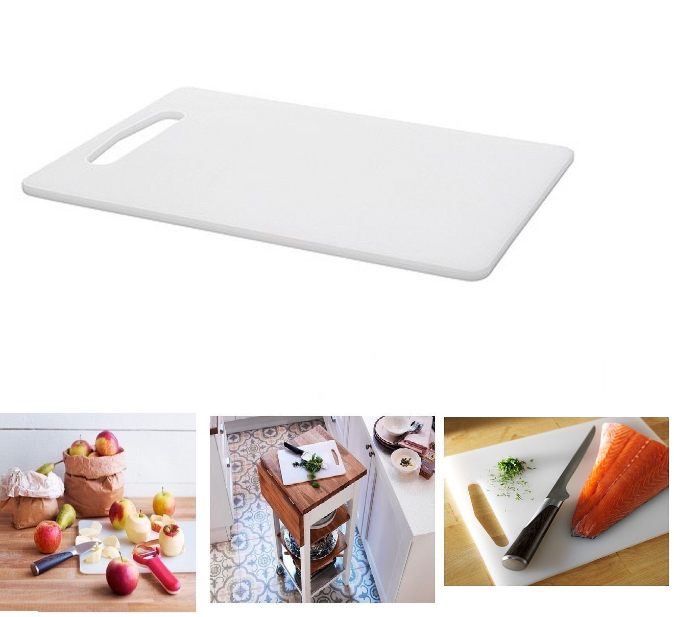 Professional Chopping Board IKEA Plain White Plastic Cutting Kitchen
